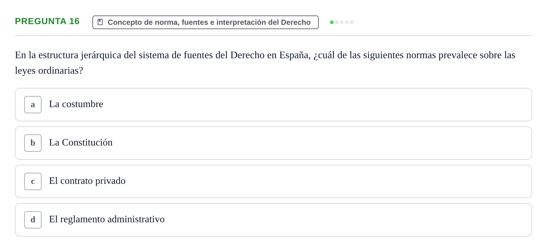 Enunciado: Pregunta 16