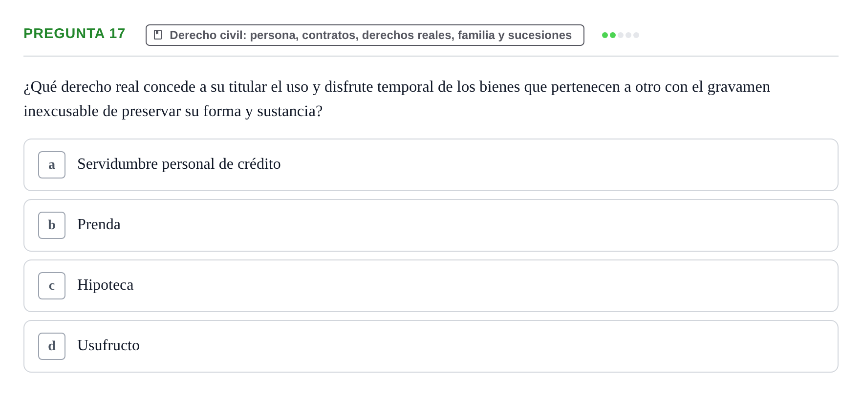 Enunciado: Pregunta 17