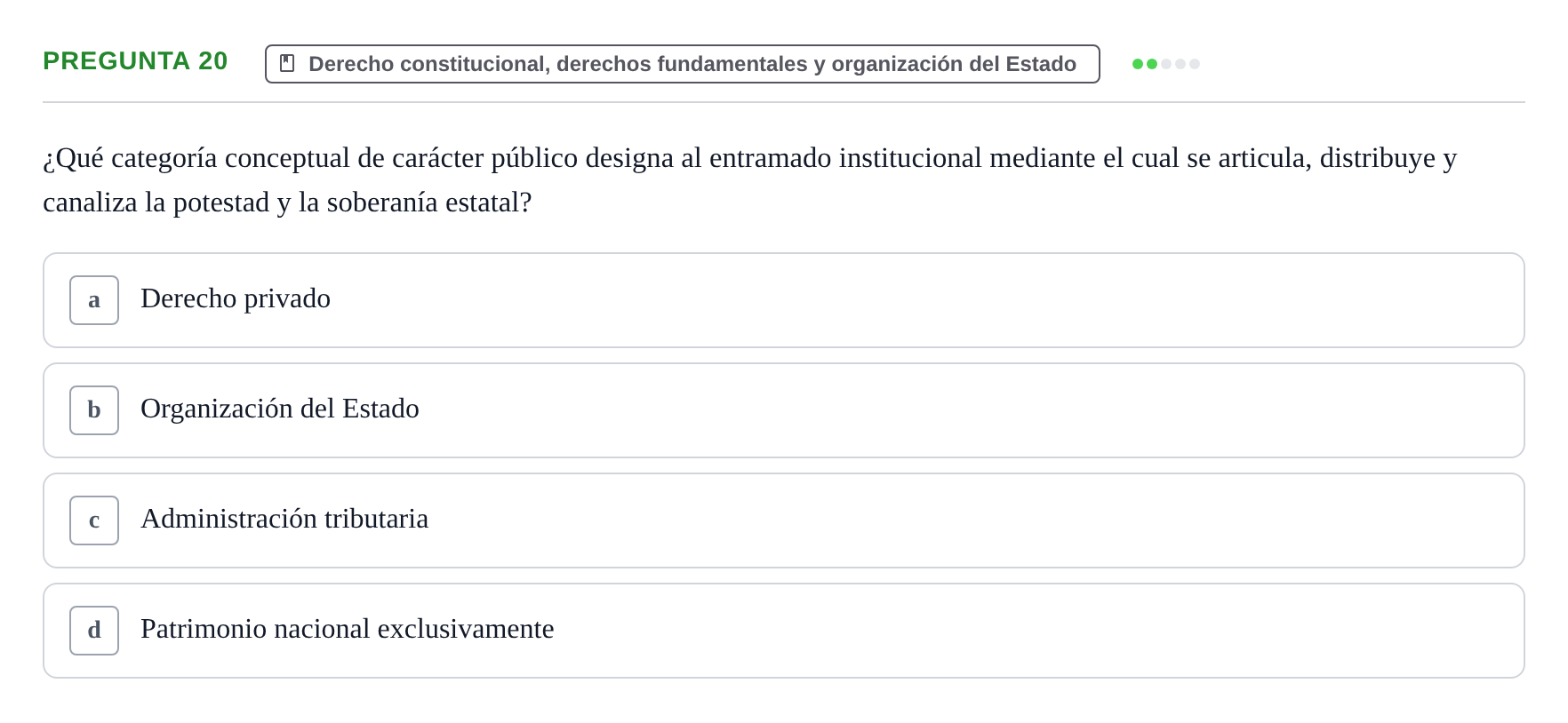 Enunciado: Pregunta 20