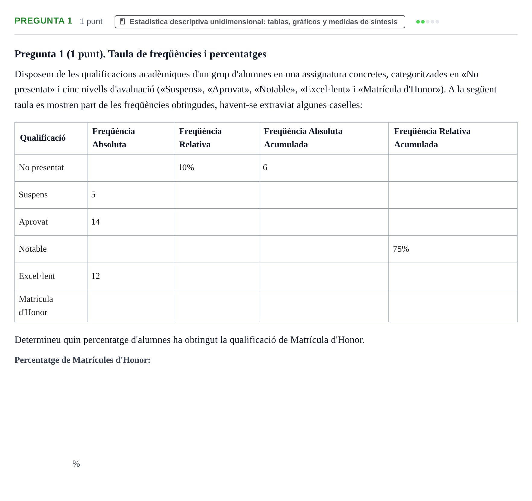 Enunciado: Pregunta 1 · Fundamentos de Estadística UOC Juny 2018