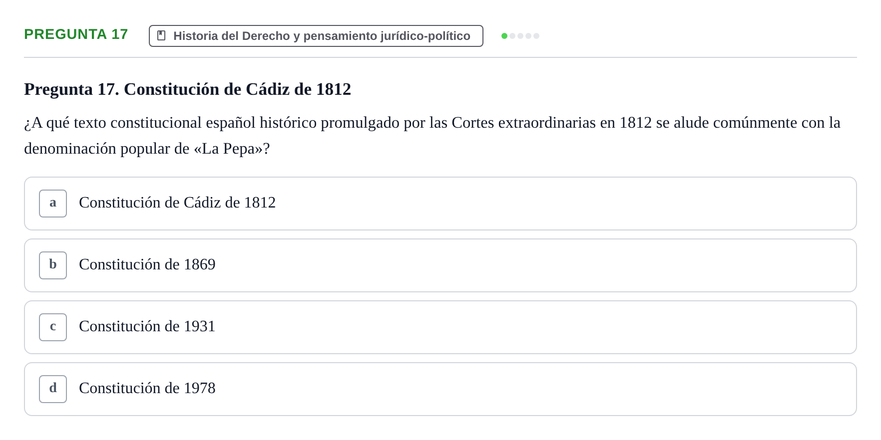 Enunciado: Pregunta 17