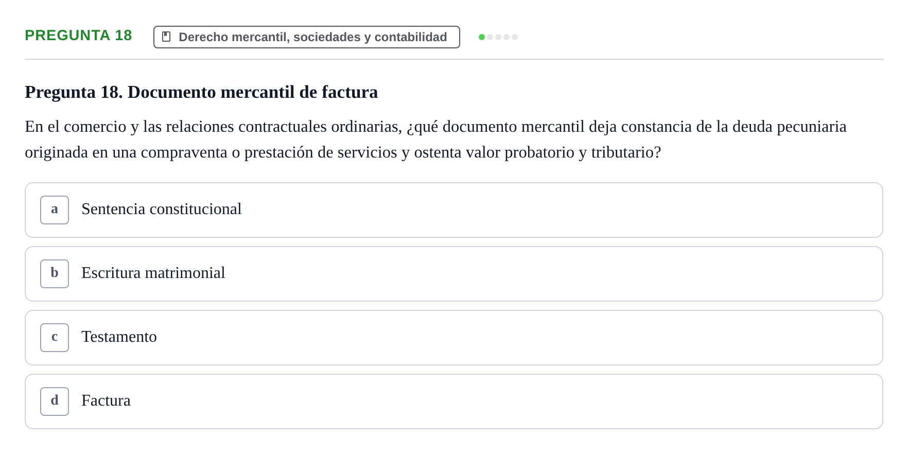 Enunciado: Pregunta 18