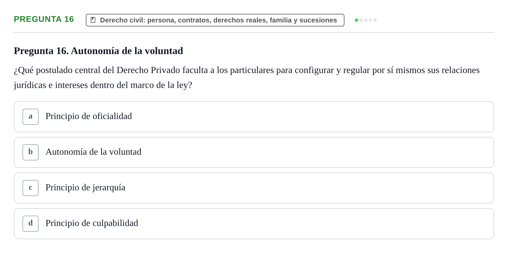 Enunciado: Pregunta 16