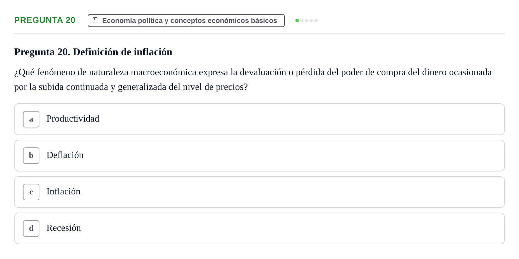 Enunciado: Pregunta 20