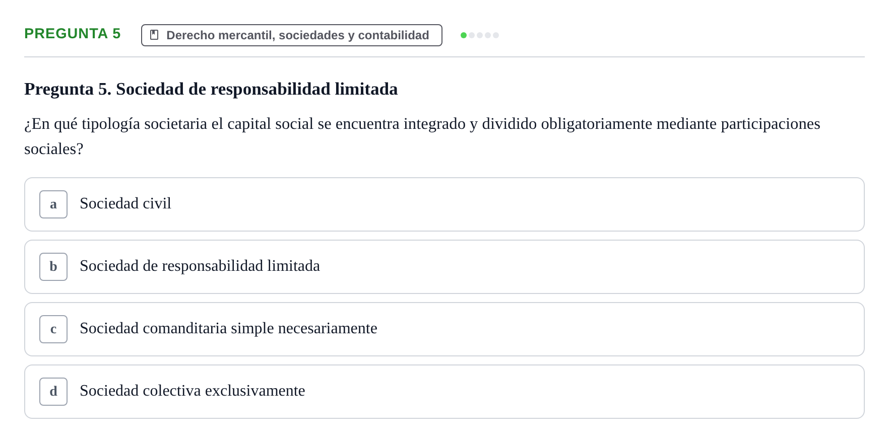 Enunciado: Pregunta 5