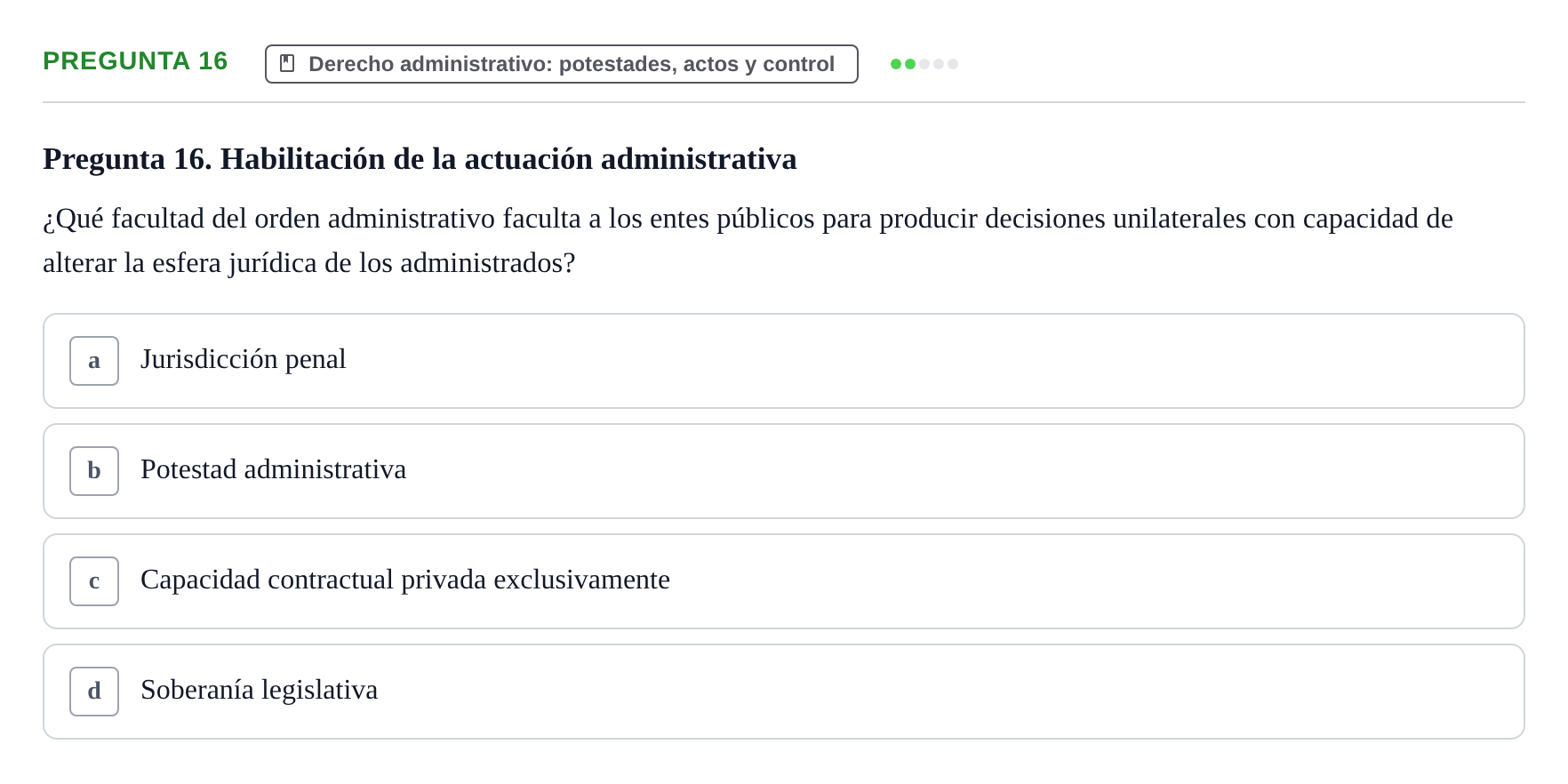 Enunciado: Pregunta 16