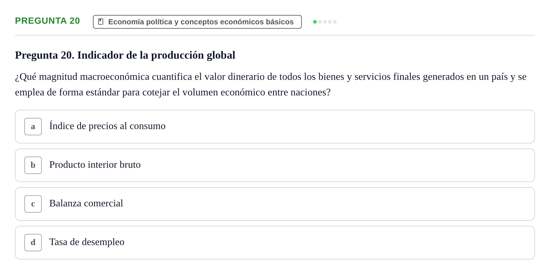 Enunciado: Pregunta 20