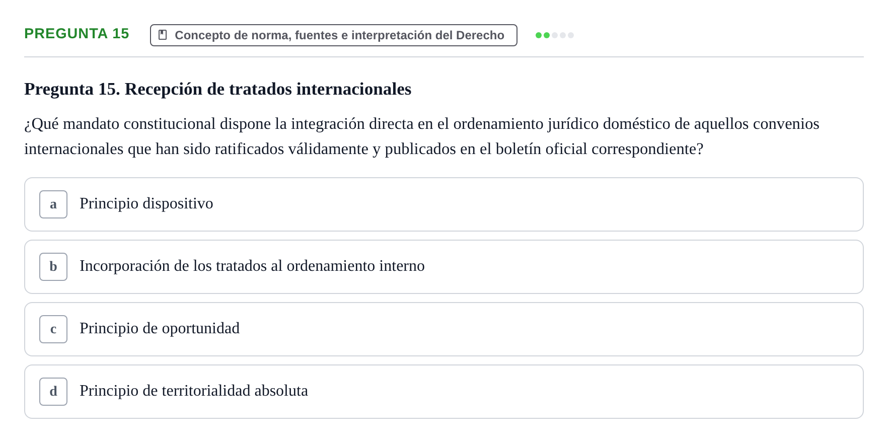 Enunciado: Pregunta 15