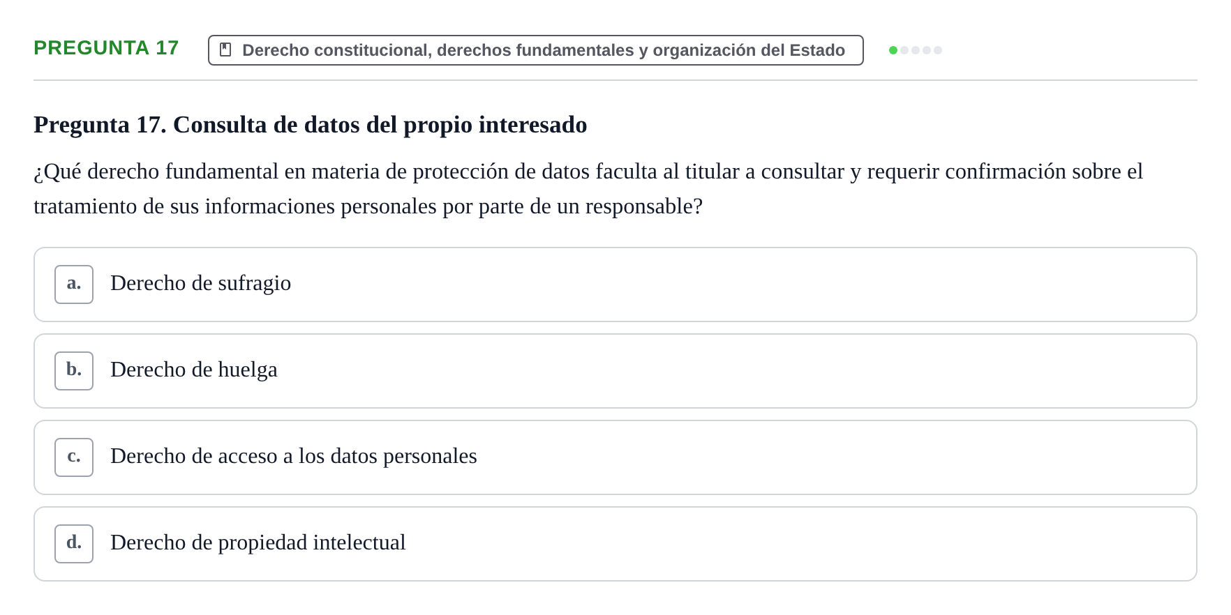 Enunciado: Pregunta 17