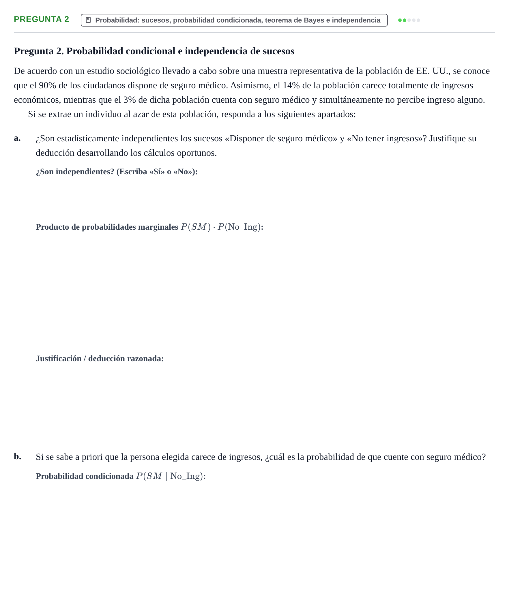 Enunciado: Pregunta 2 · Fundamentos de Estadística UOC Prueba de Síntesis - Modelo 3