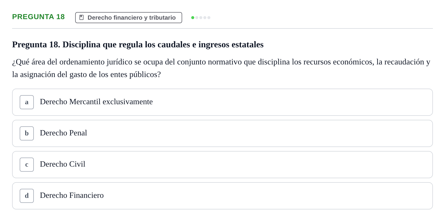 Enunciado: Pregunta 18