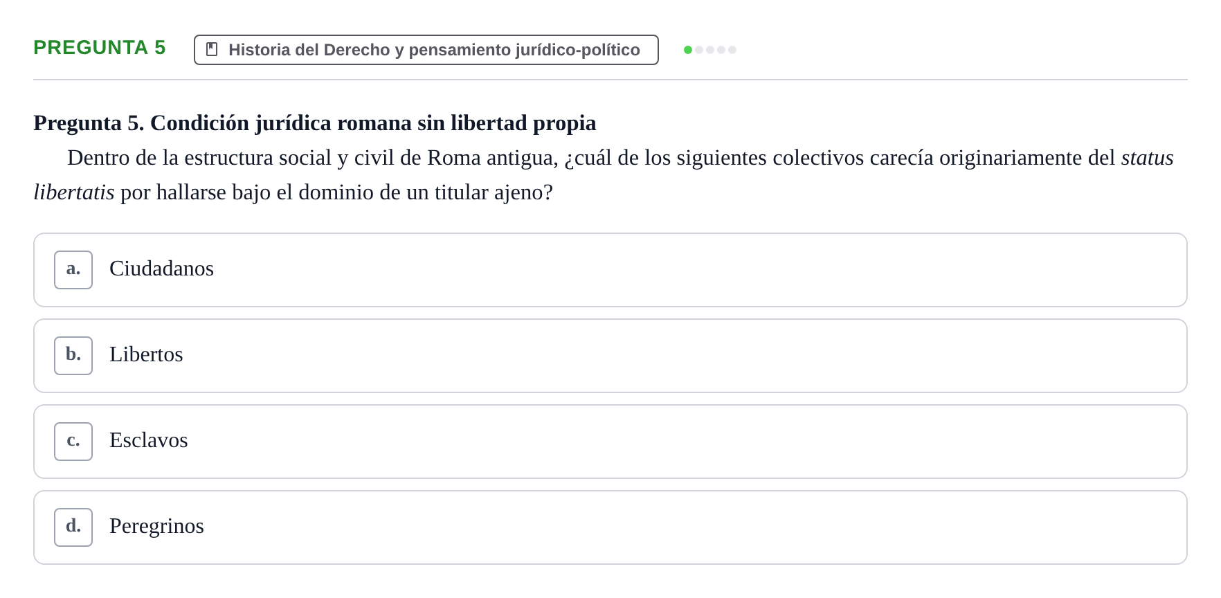 Enunciado: Pregunta 5