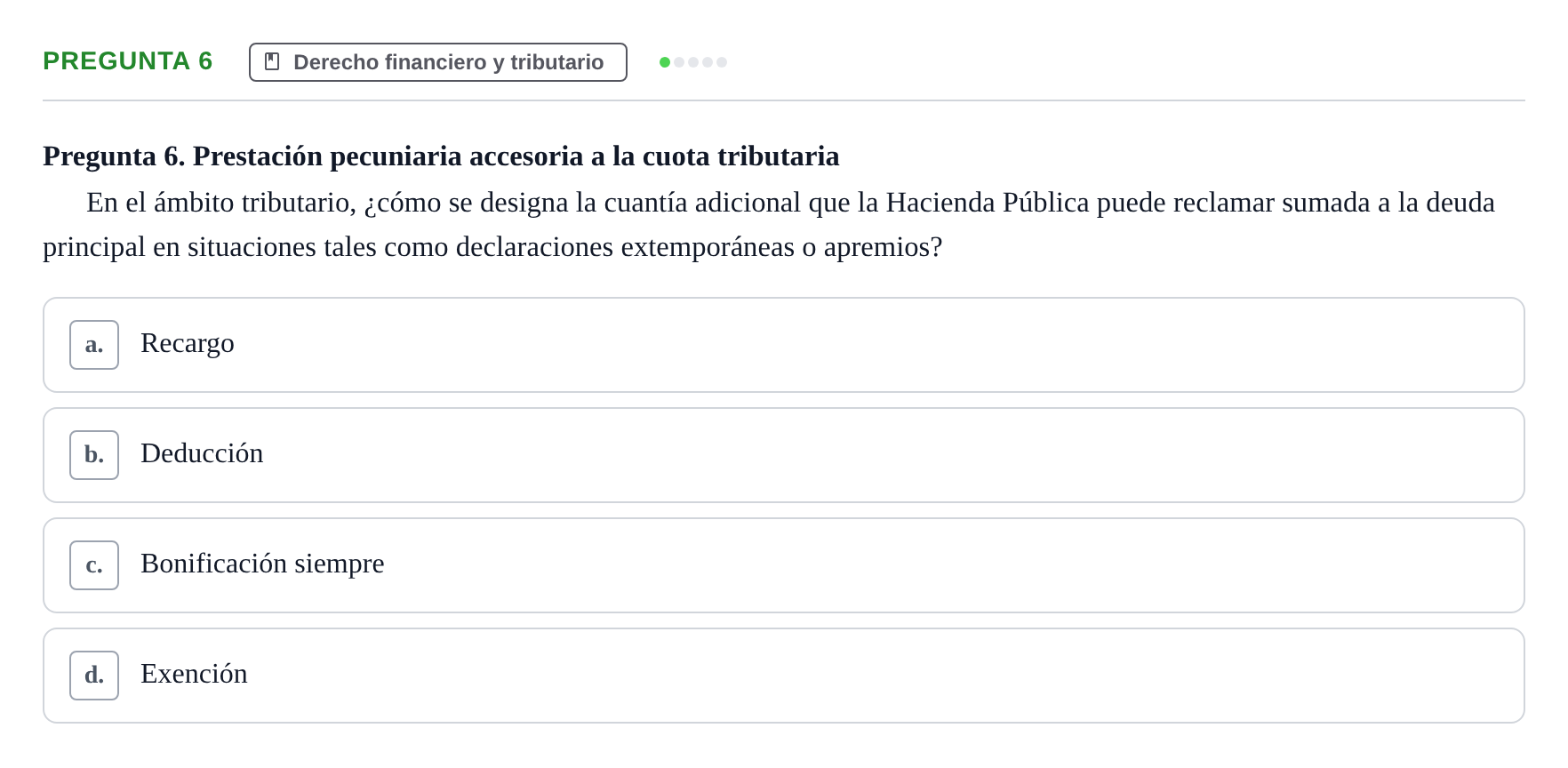 Enunciado: Pregunta 6
