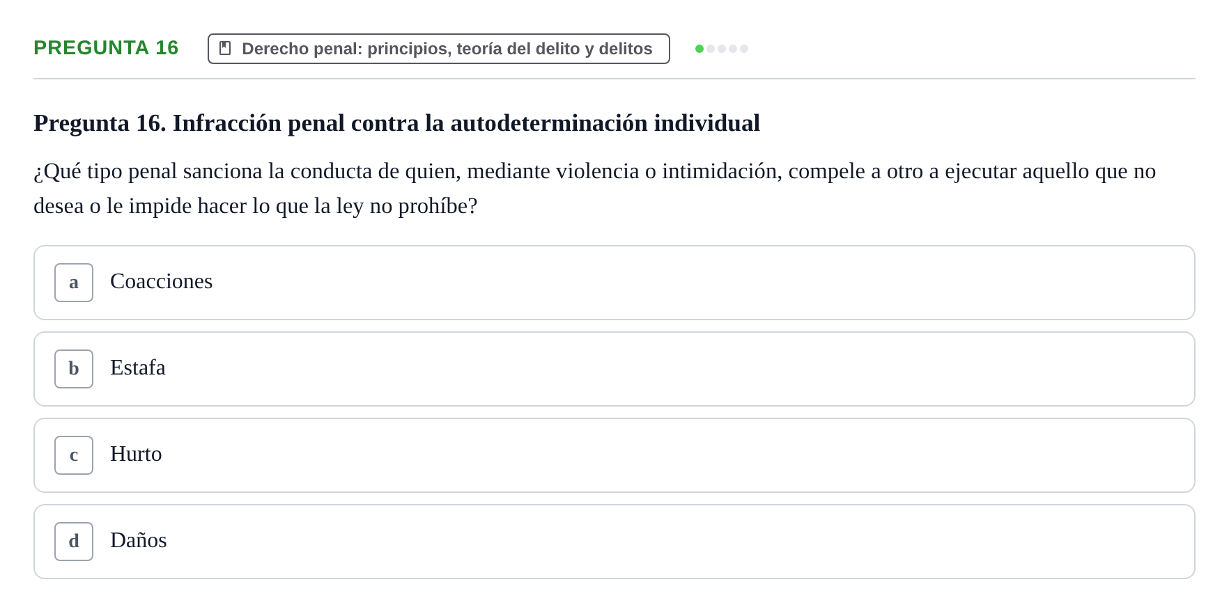 Enunciado: Pregunta 16