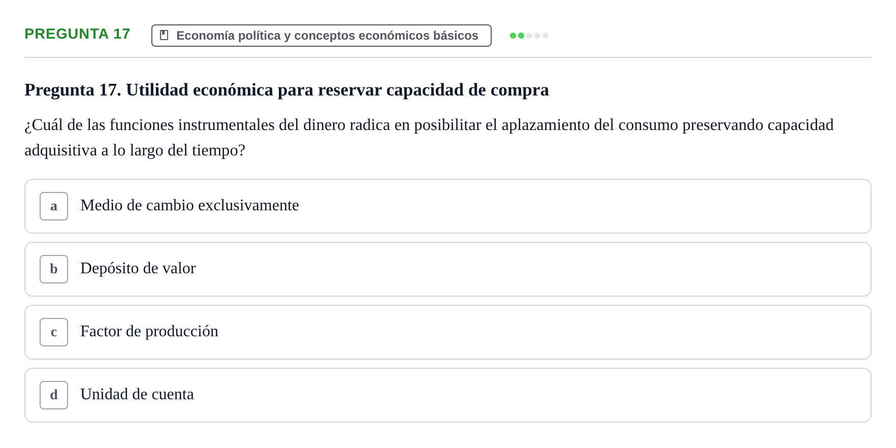 Enunciado: Pregunta 17
