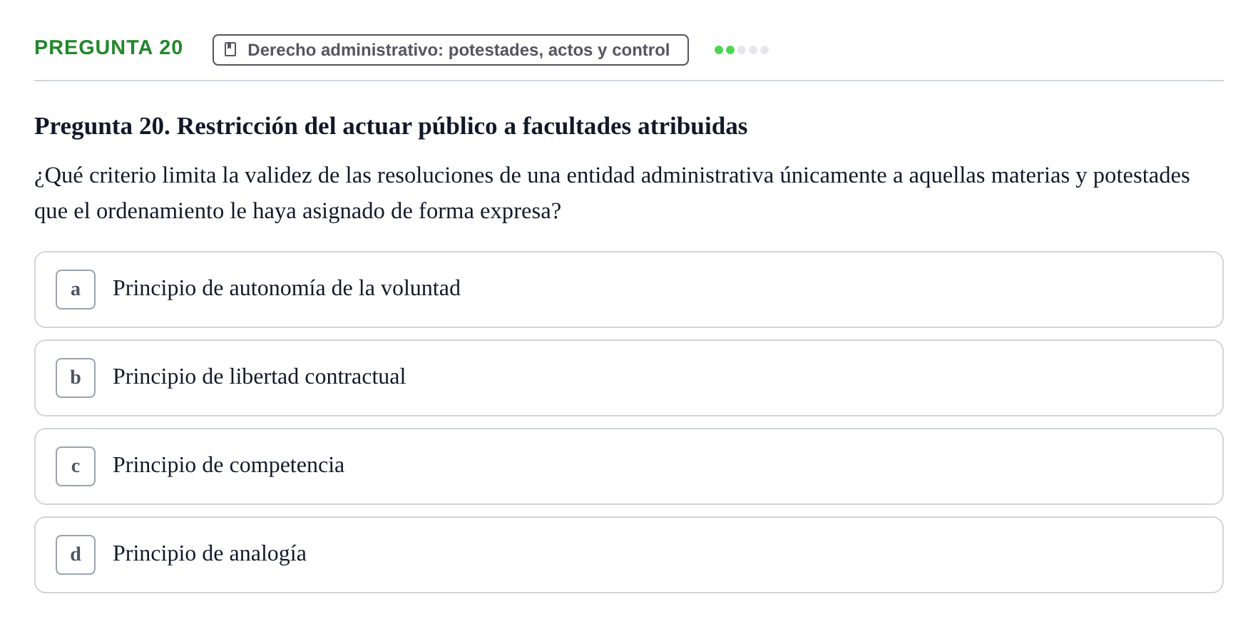 Enunciado: Pregunta 20