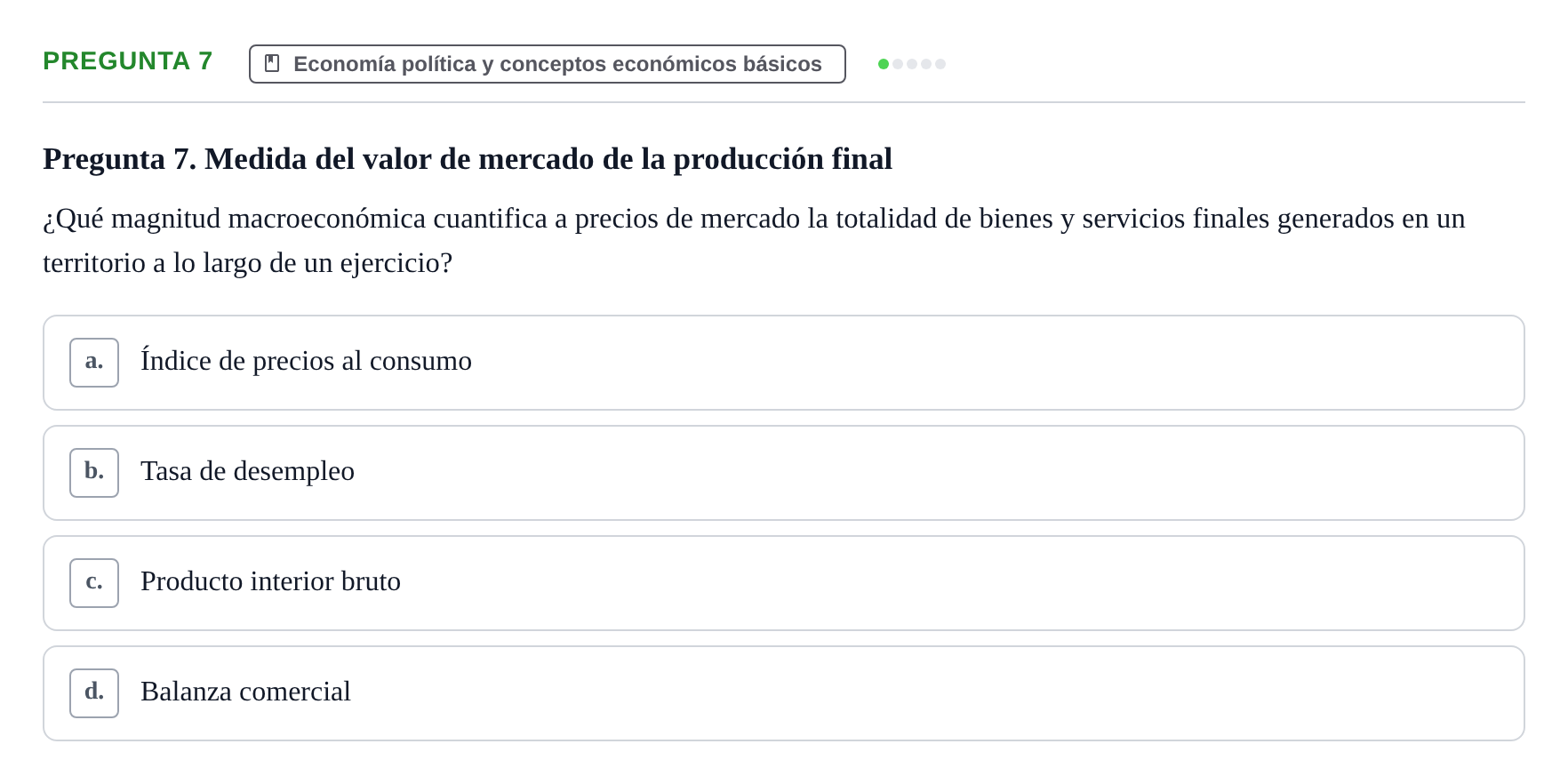 Enunciado: Pregunta 7