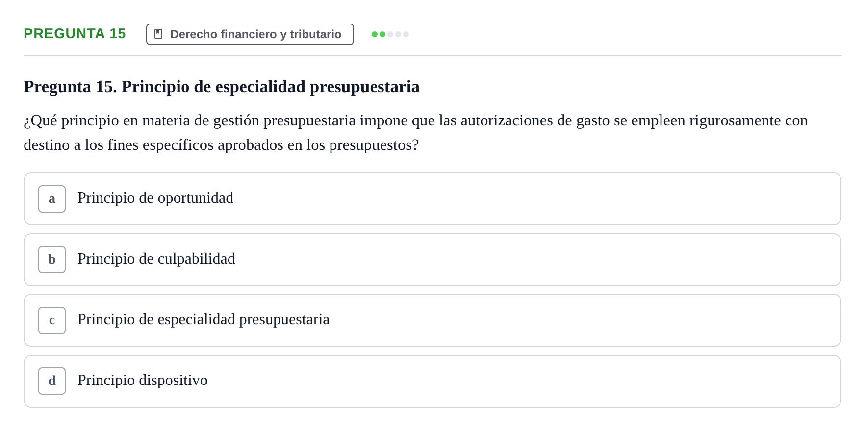Enunciado: Pregunta 15