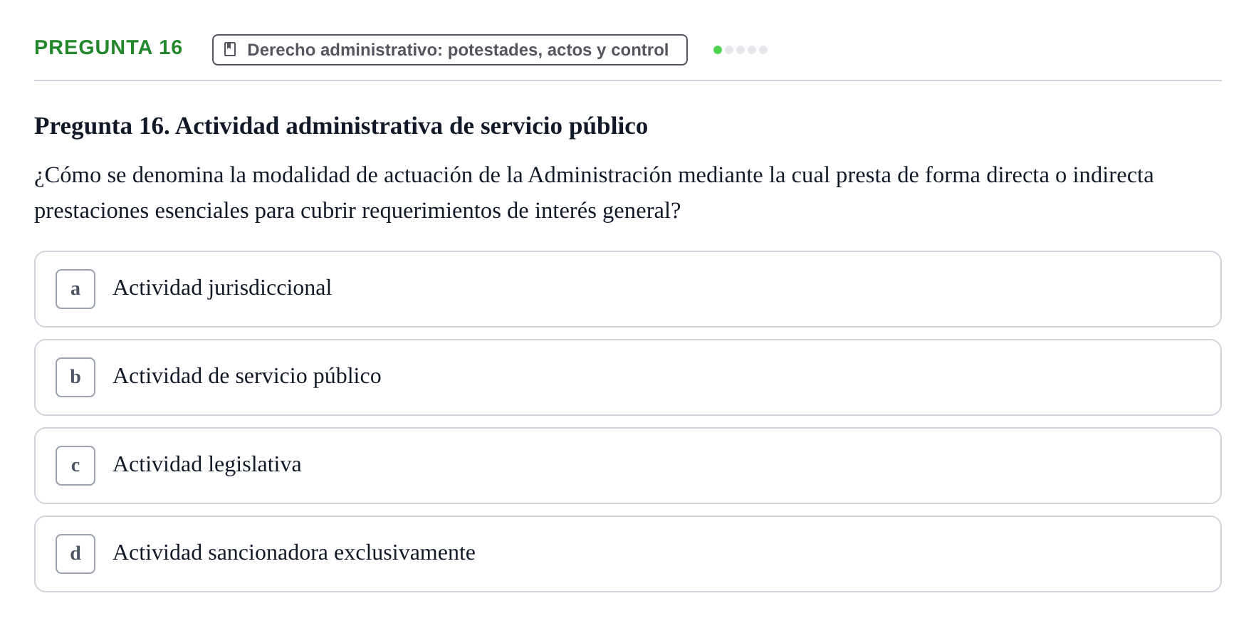 Enunciado: Pregunta 16