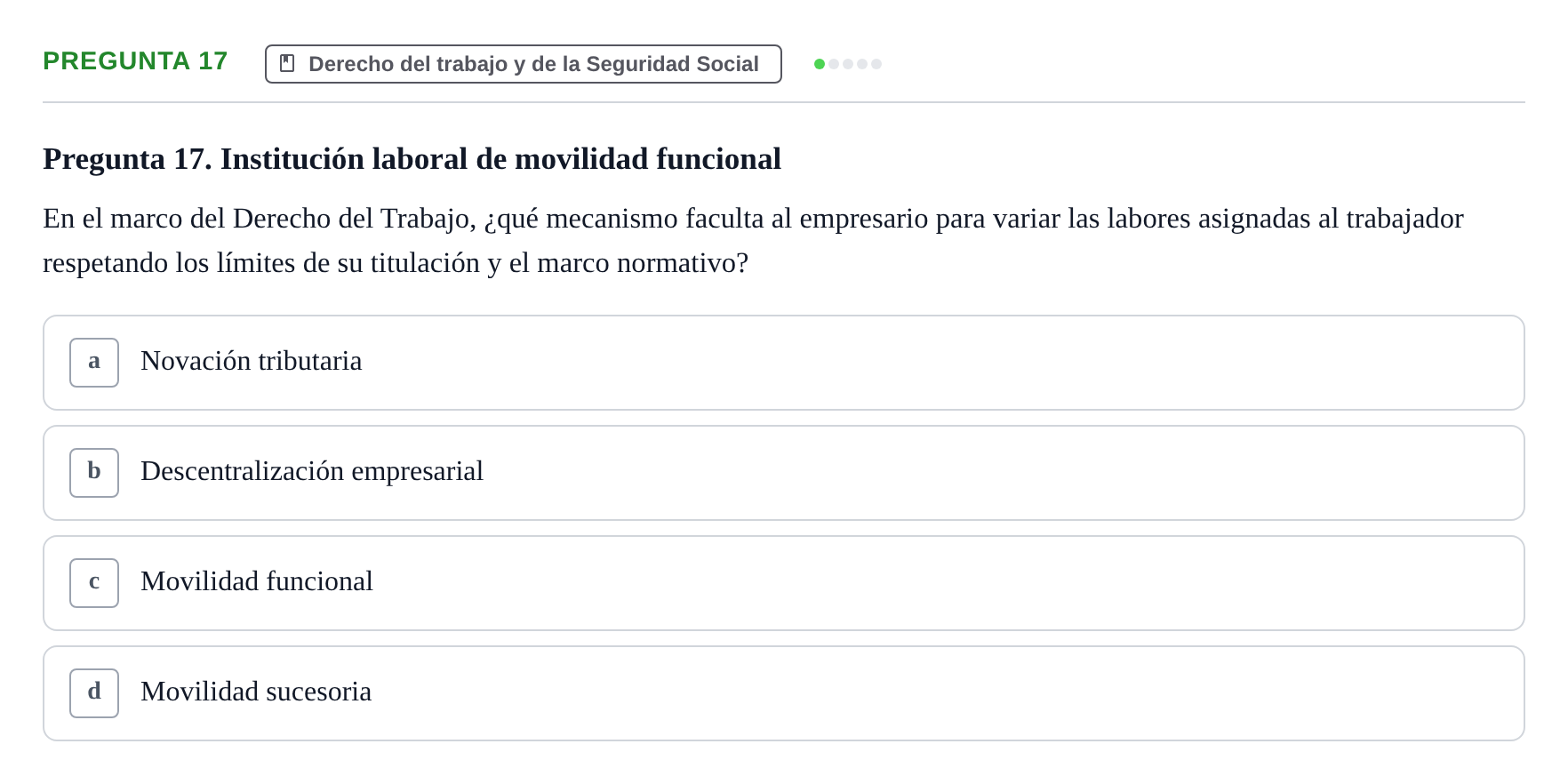 Enunciado: Pregunta 17