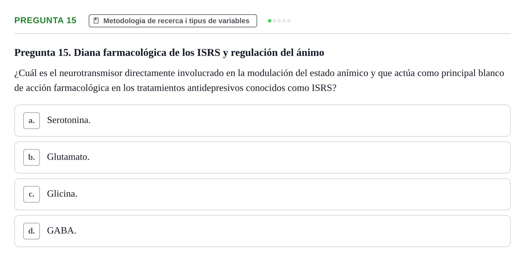 Enunciado: Pregunta 15