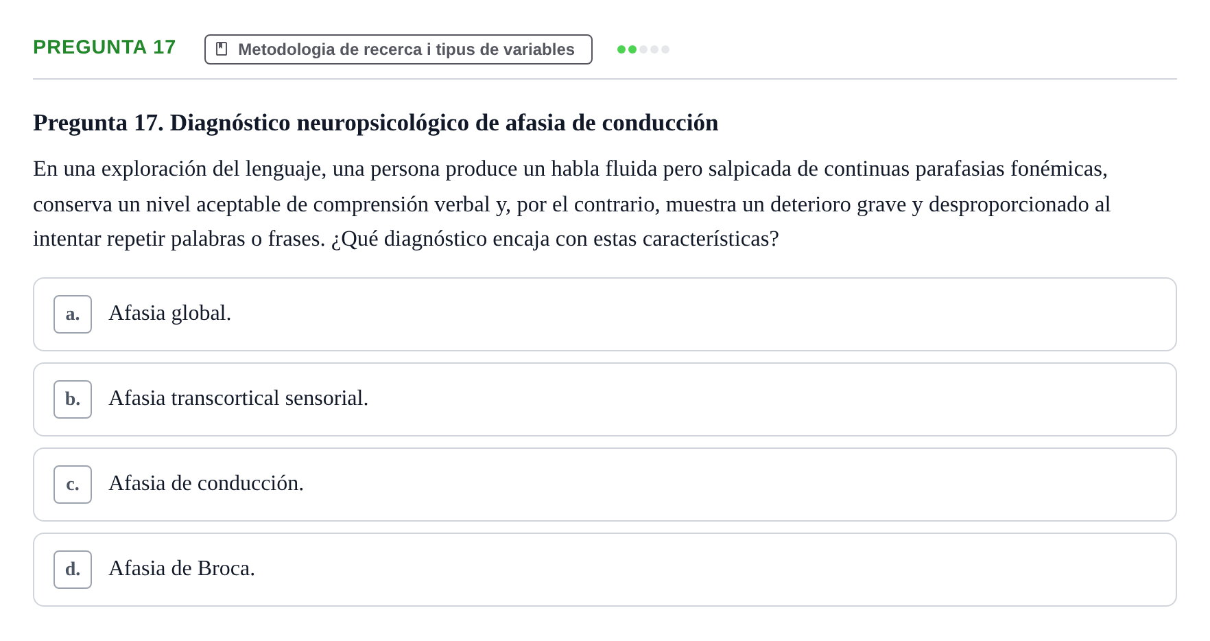 Enunciado: Pregunta 17