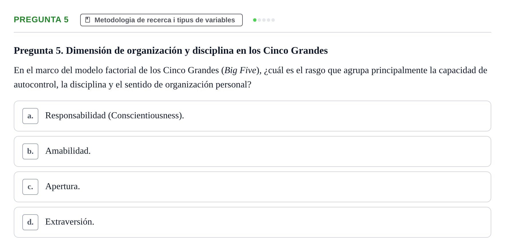 Enunciado: Pregunta 5