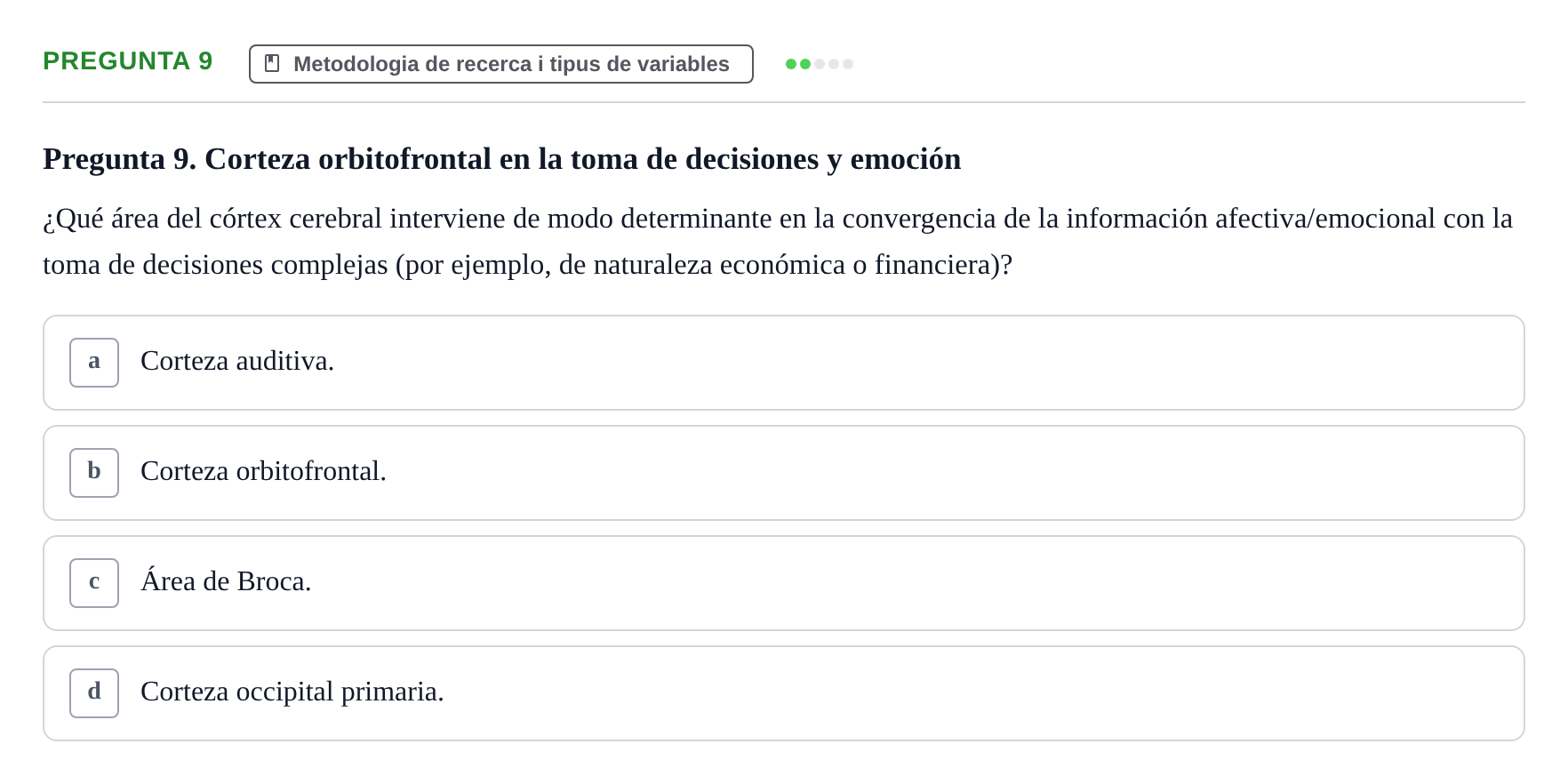 Enunciado: Pregunta 9