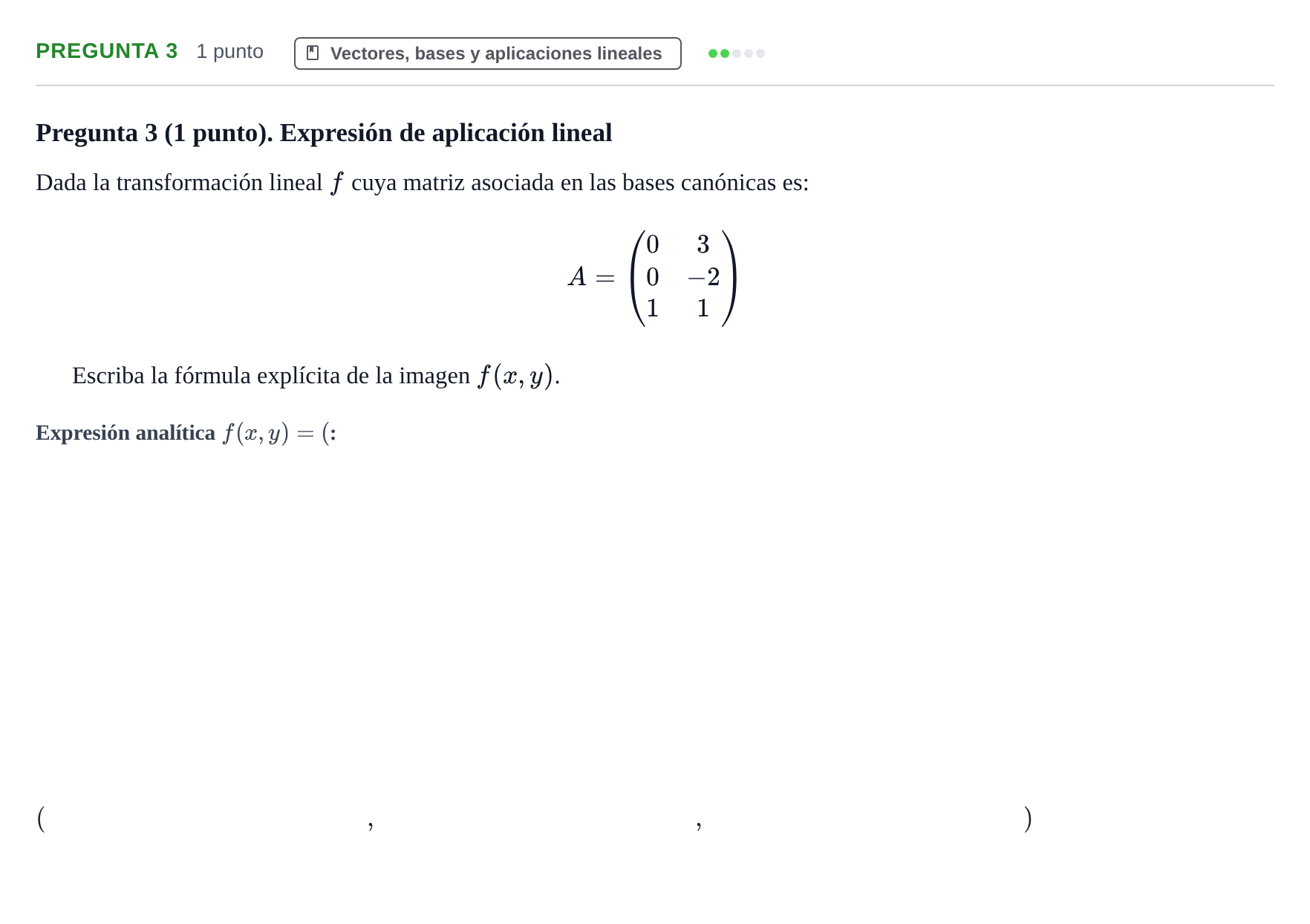 Enunciado: Pregunta 3 · Fundamentos de Matemáticas UOC Juny 2021