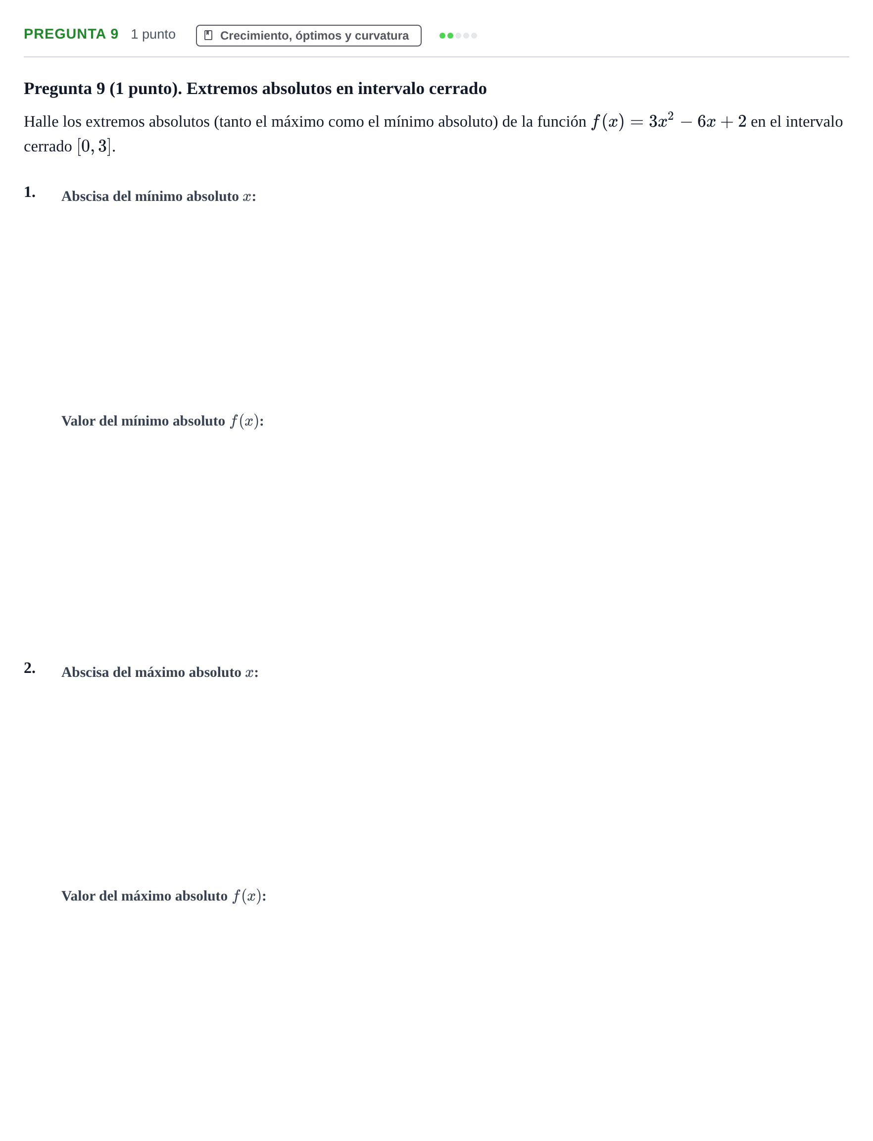 Enunciado: Pregunta 9 · Fundamentos de Matemáticas UOC Juny 2021