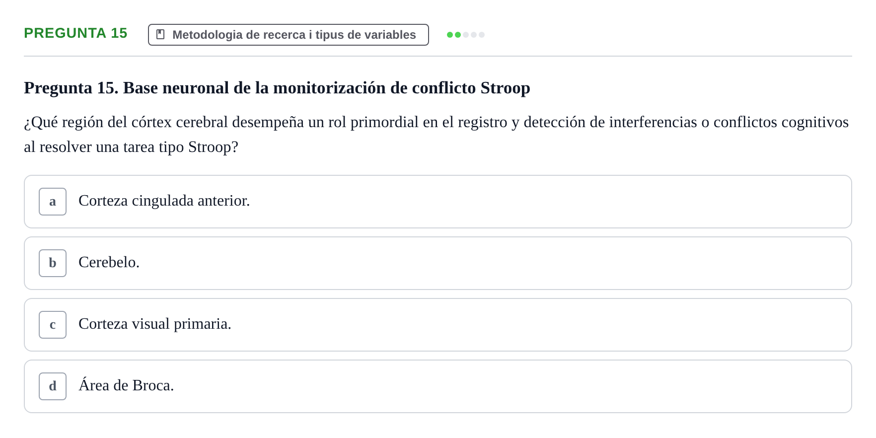 Enunciado: Pregunta 15