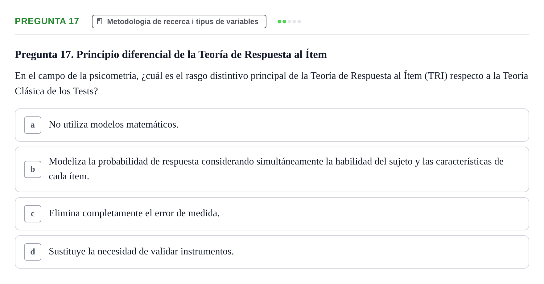 Enunciado: Pregunta 17