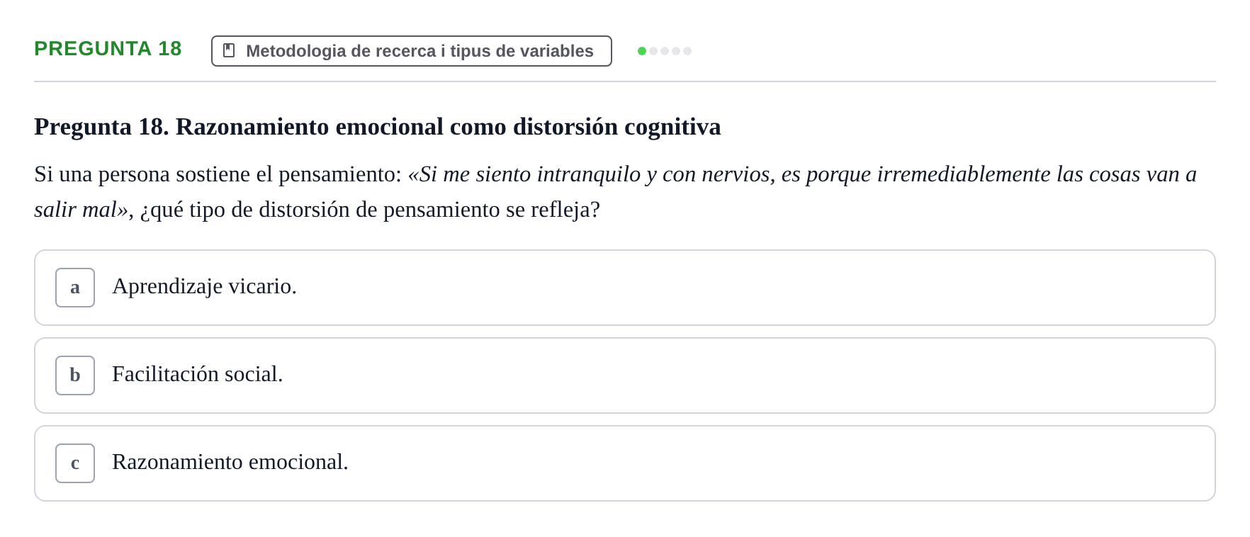 Enunciado: Pregunta 18