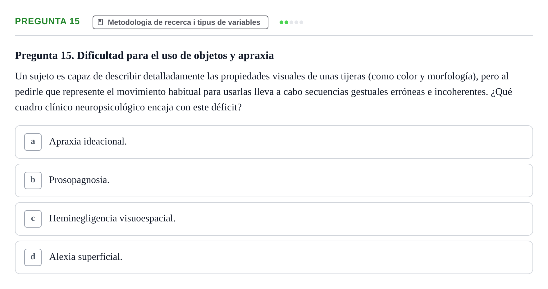 Enunciado: Pregunta 15