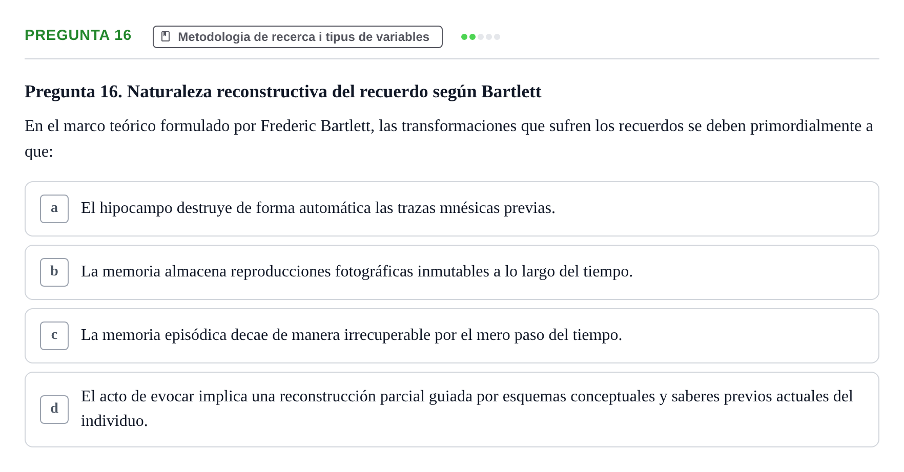 Enunciado: Pregunta 16