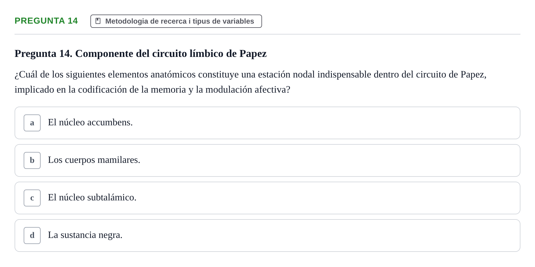 Enunciado: Pregunta 14