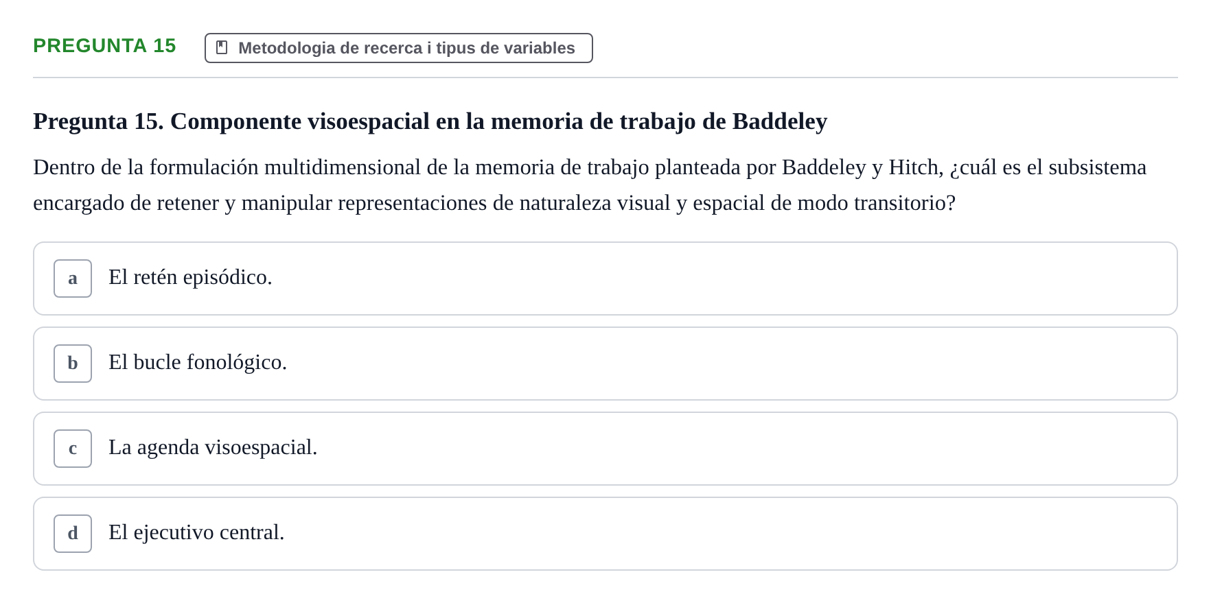 Enunciado: Pregunta 15