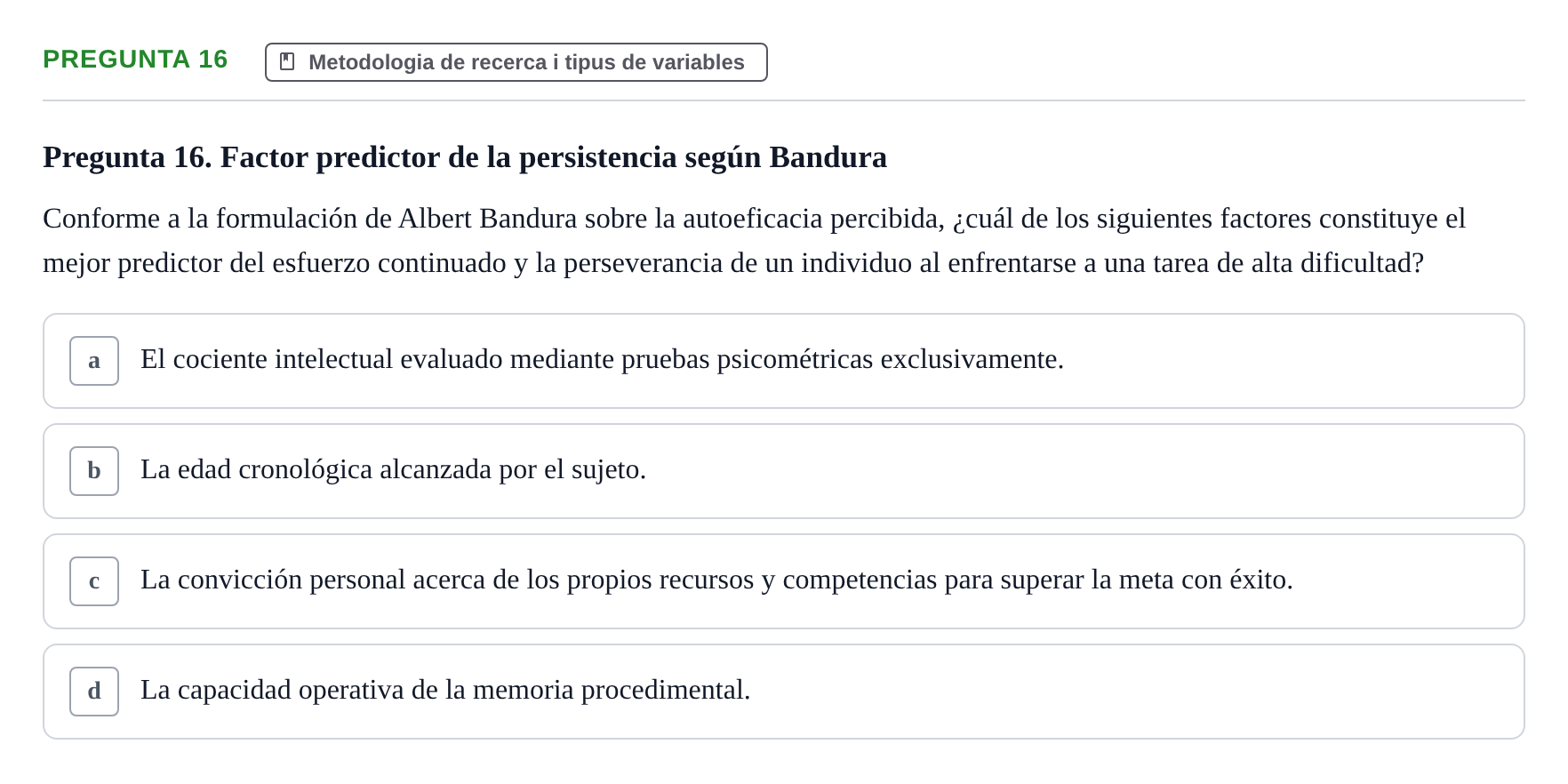 Enunciado: Pregunta 16