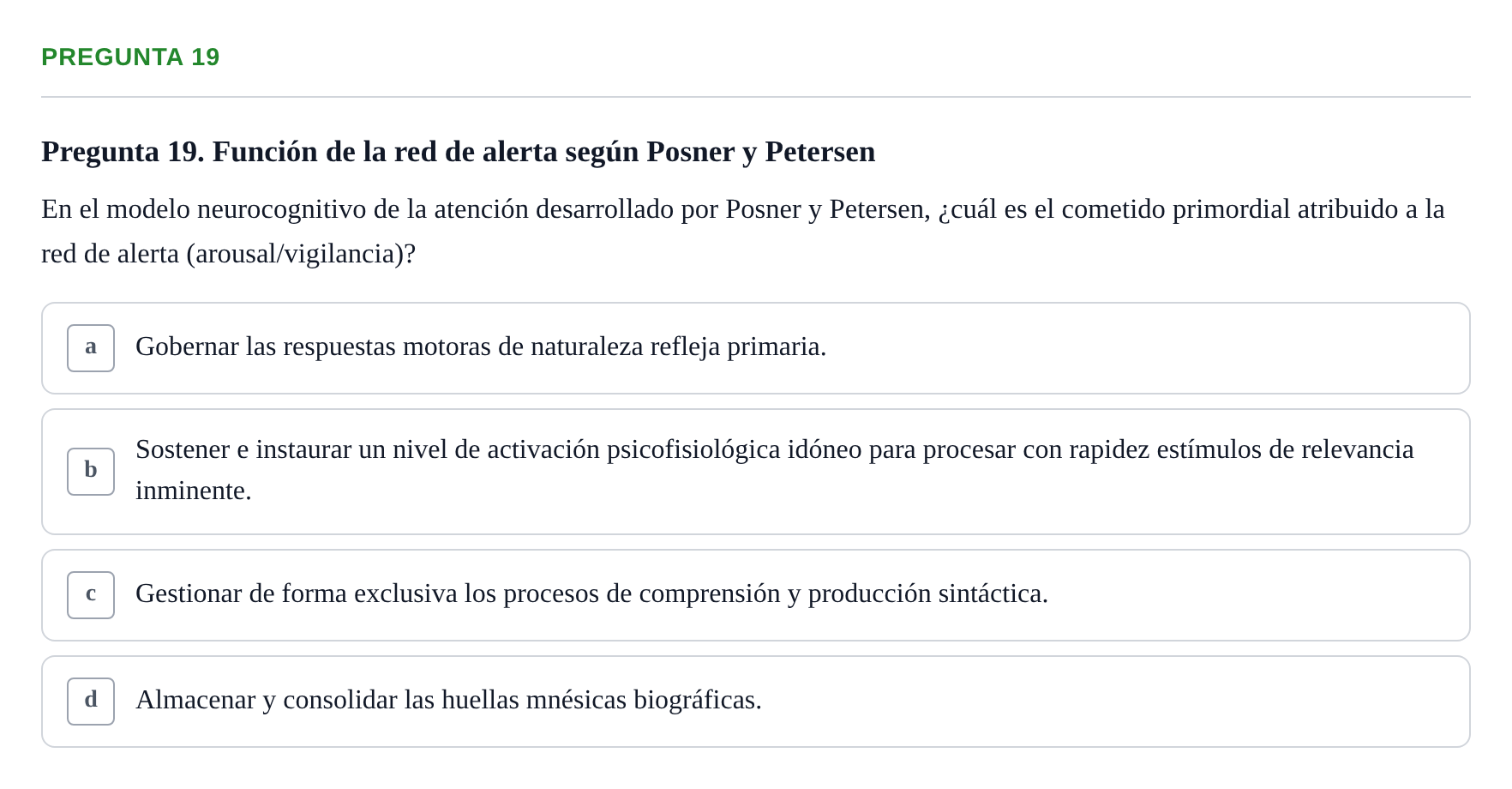 Enunciado: Pregunta 19