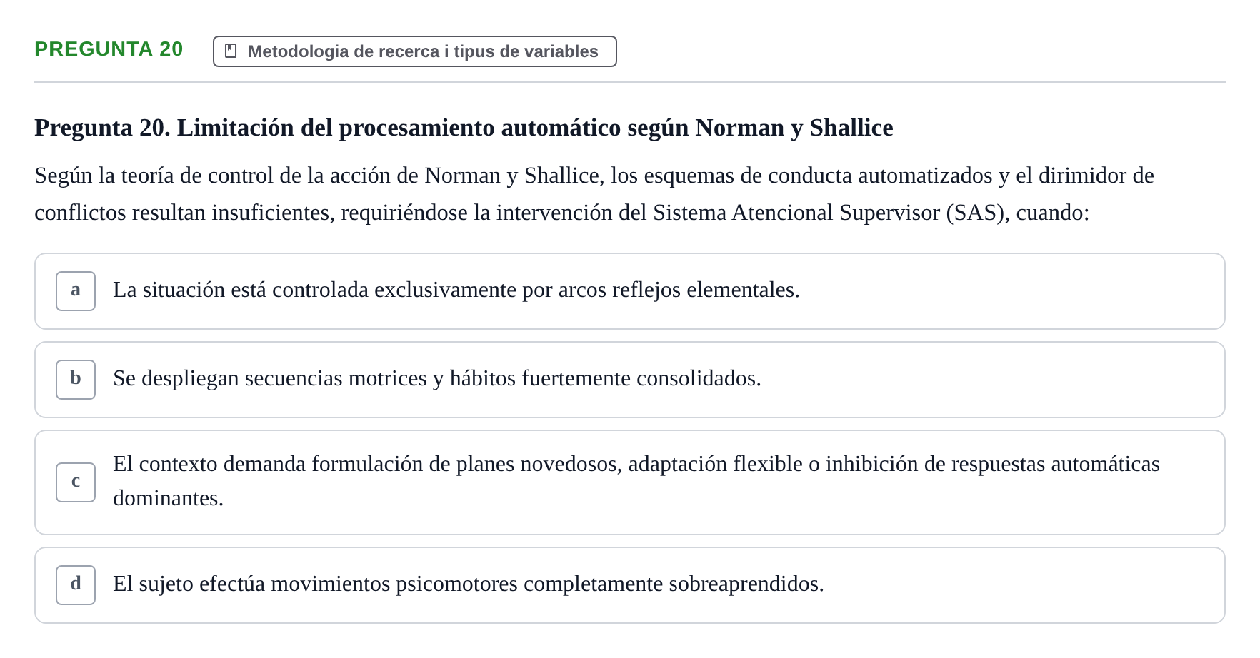 Enunciado: Pregunta 20