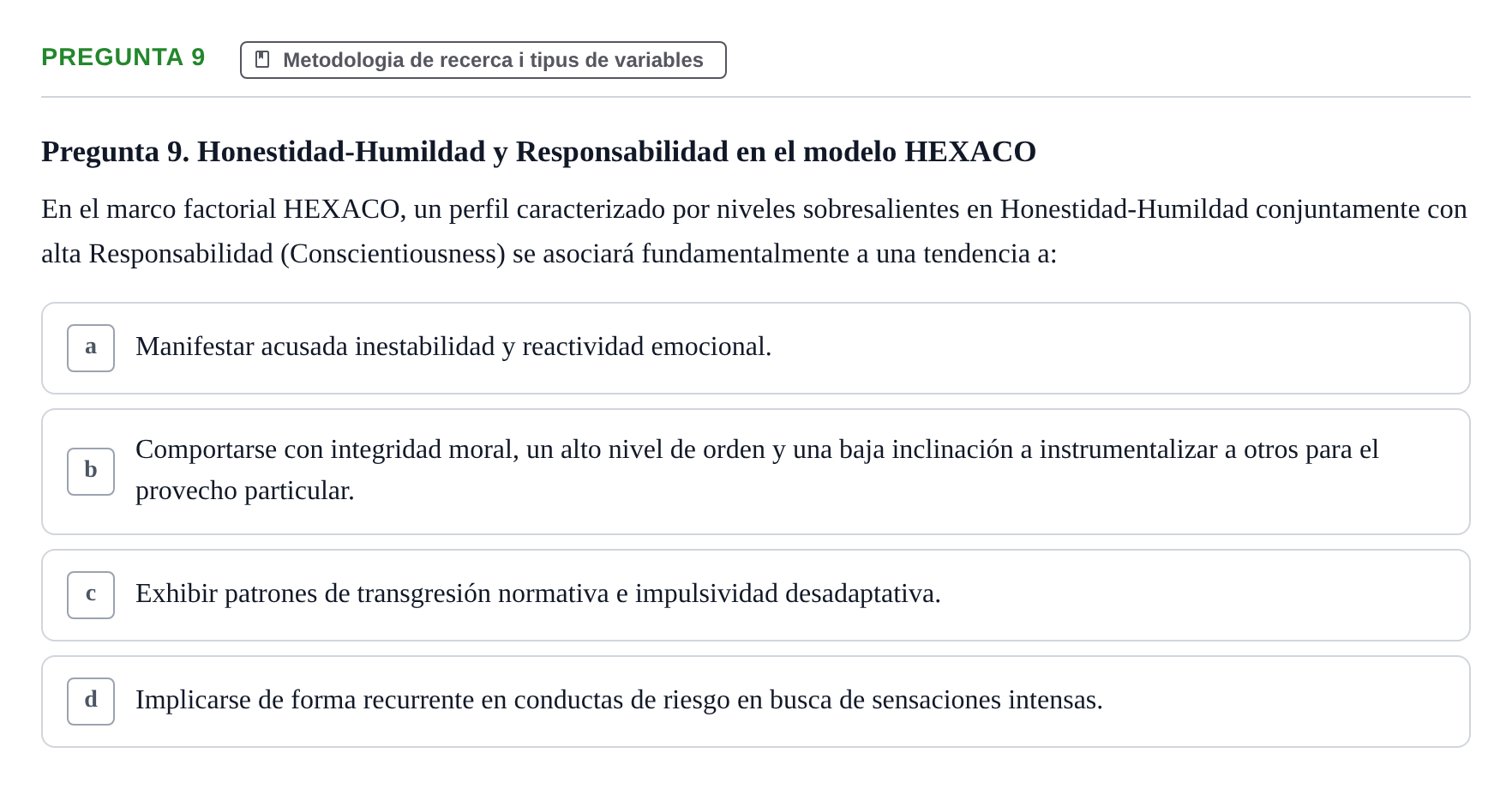 Enunciado: Pregunta 9