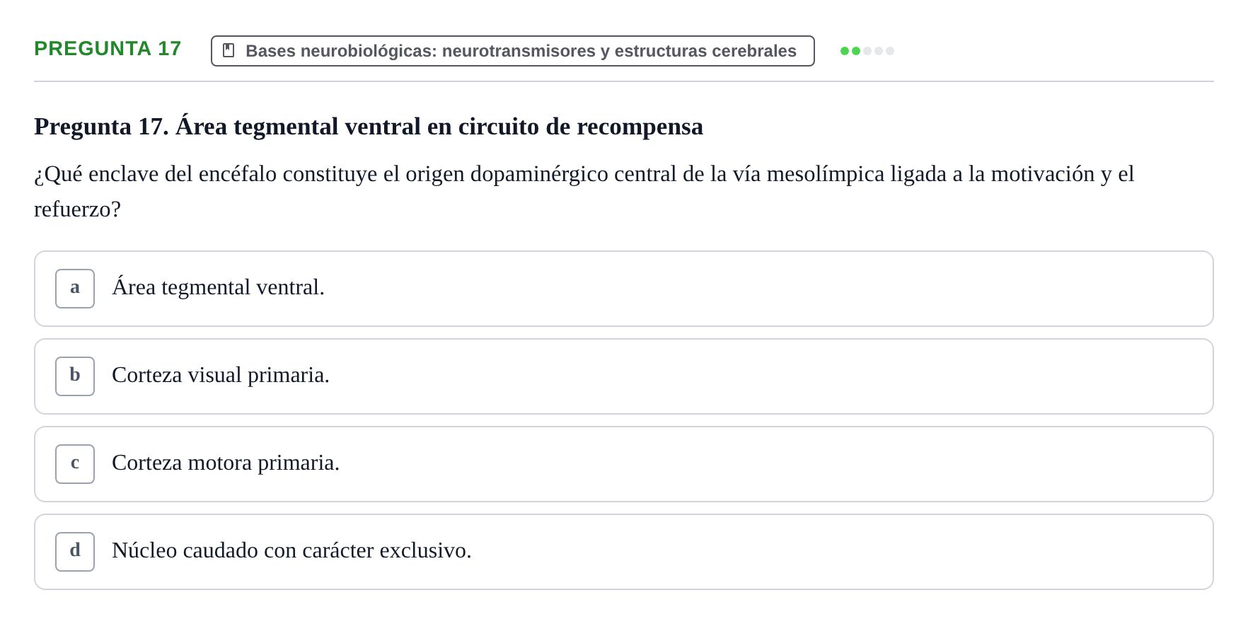 Enunciado: Pregunta 17