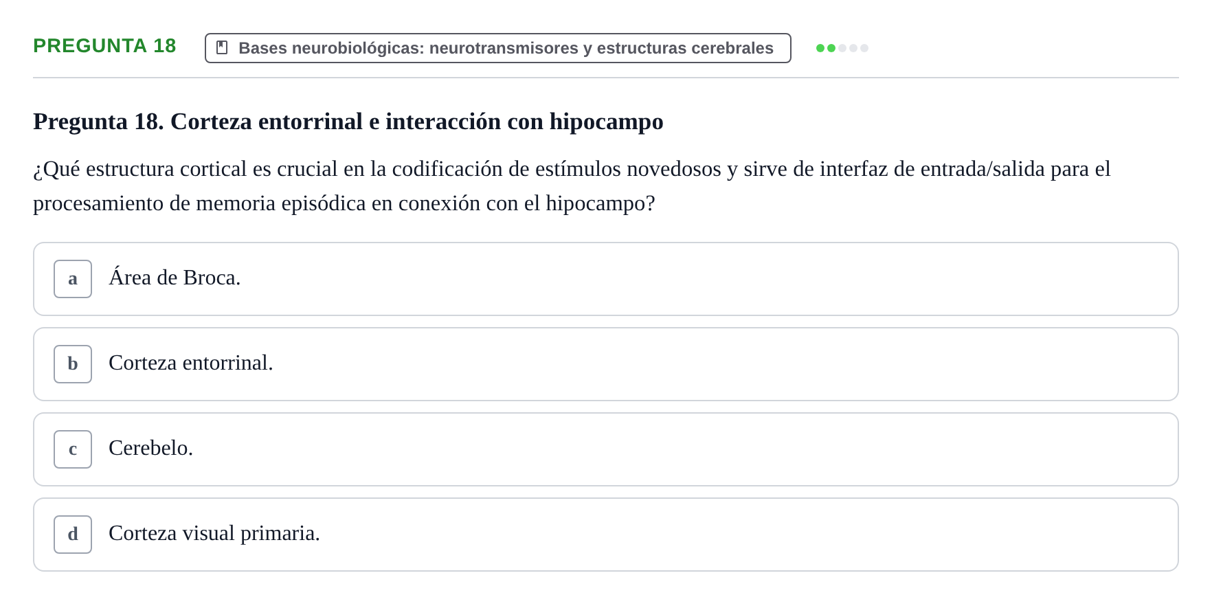 Enunciado: Pregunta 18
