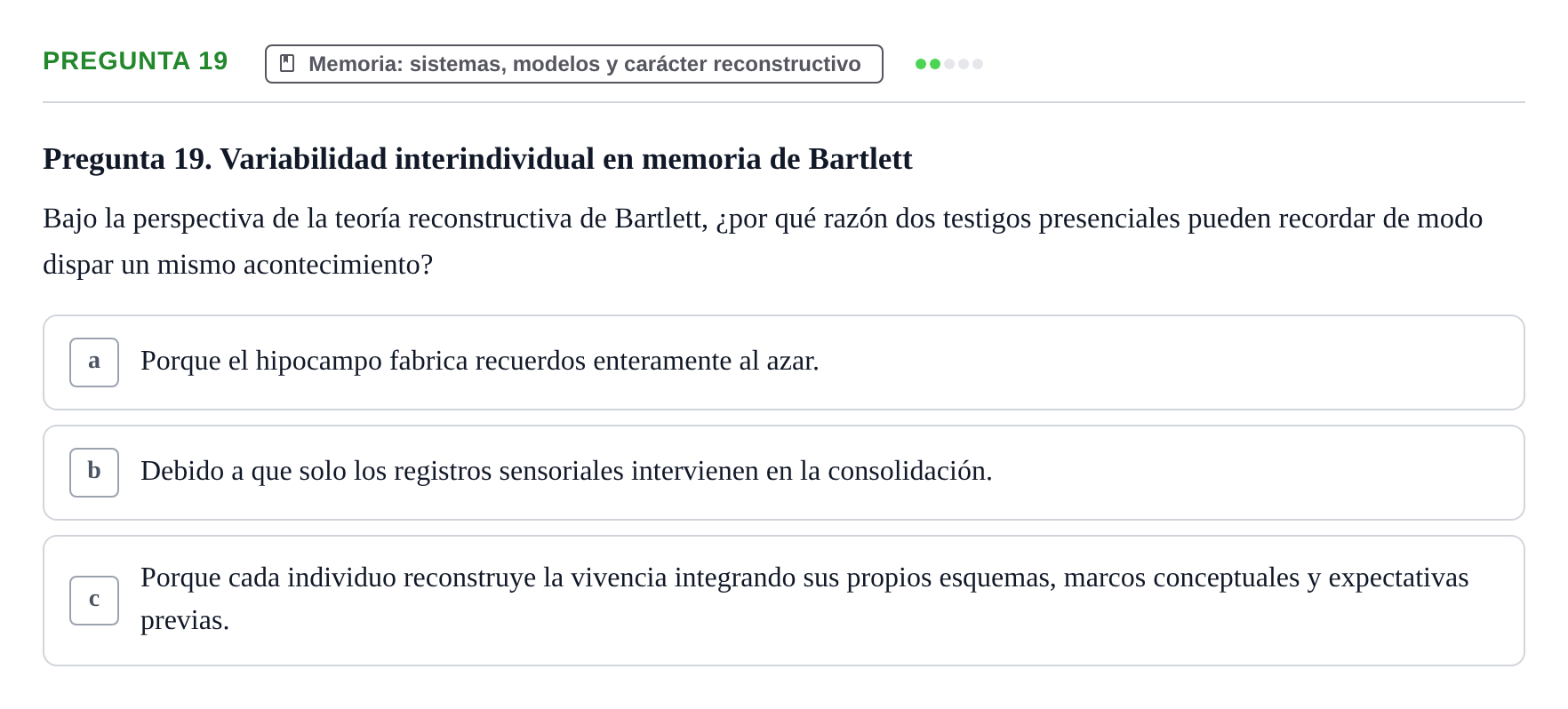 Enunciado: Pregunta 19