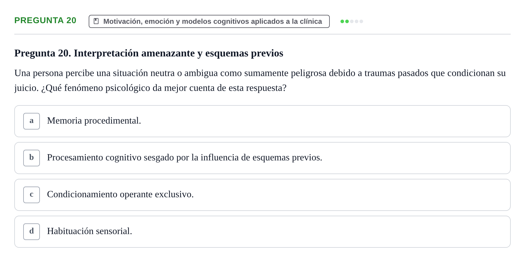 Enunciado: Pregunta 20