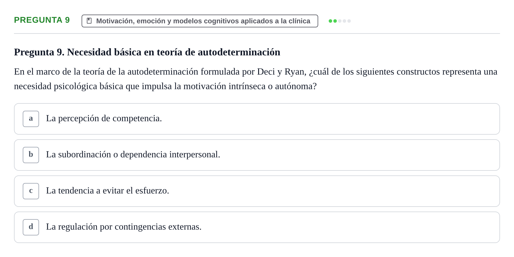Enunciado: Pregunta 9