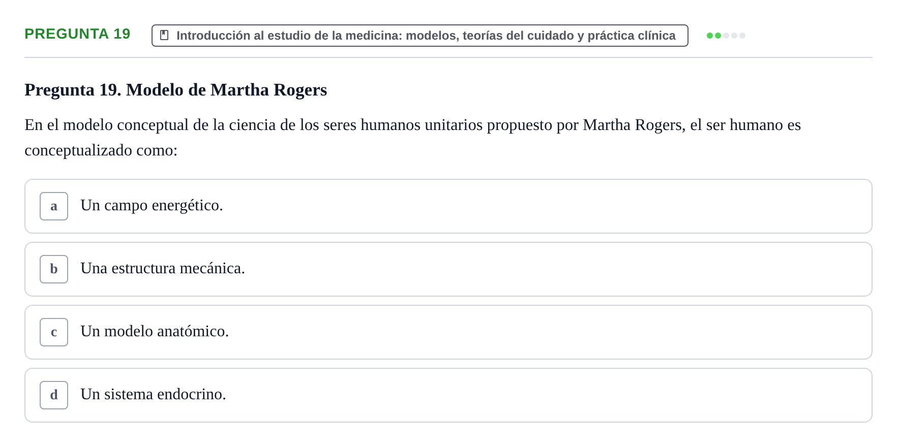 Enunciado: Pregunta 19