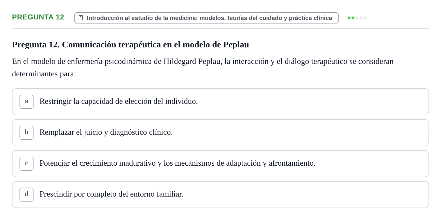 Enunciado: Pregunta 12