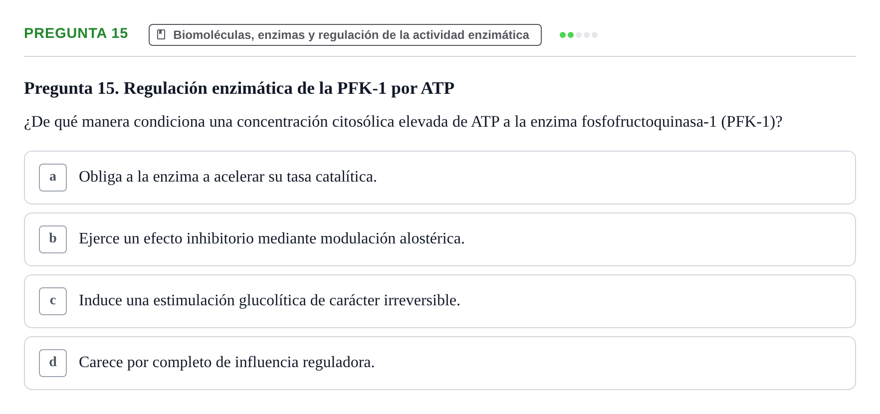 Enunciado: Pregunta 15