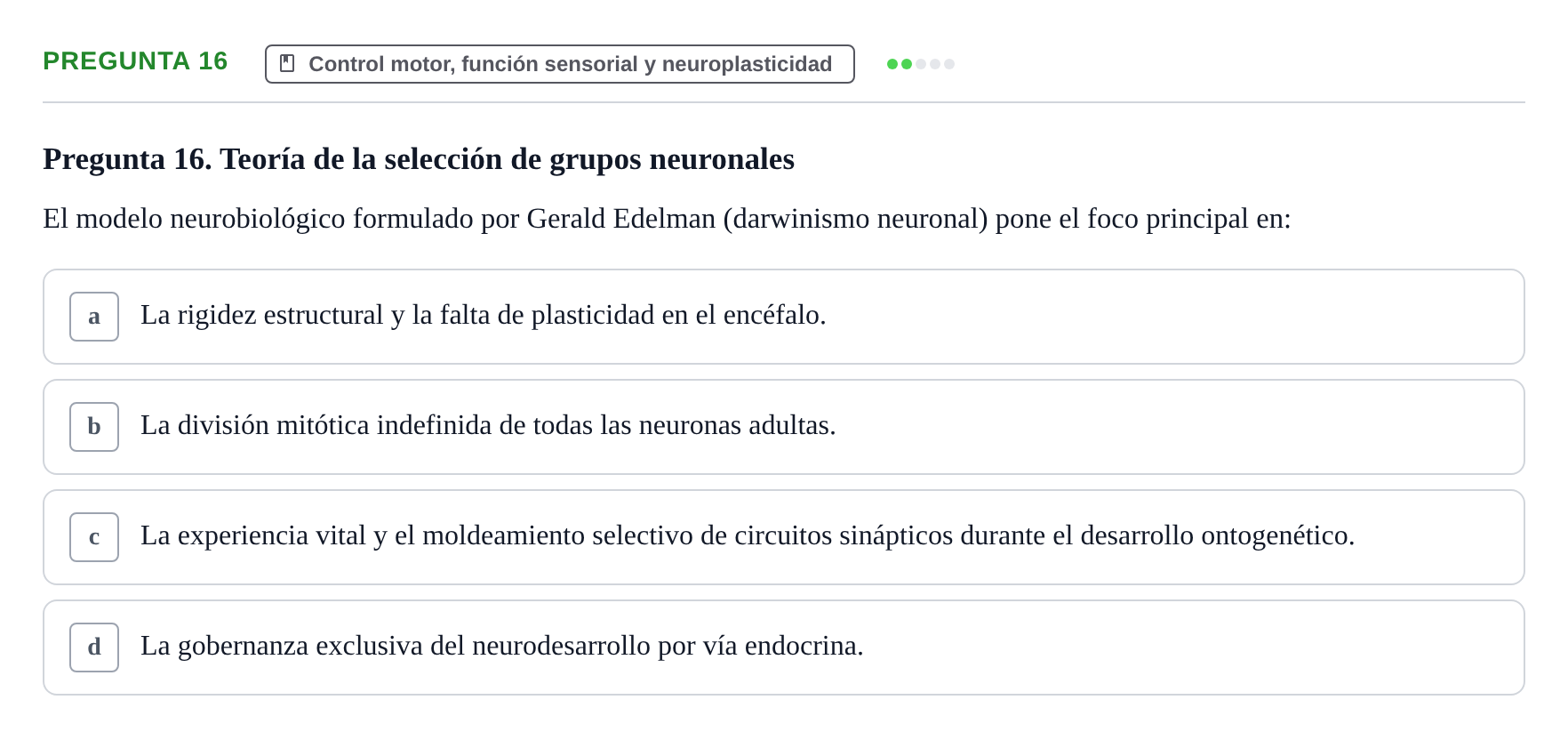 Enunciado: Pregunta 16
